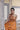 Tangerine Printed One shoulder maxi dress closeview