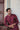 Plum printed Potli Button Kurta closeview