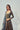 Teal mix Print Anarkali with full sleeves Leftview