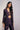 Women's Embroidered Purple Printed Pantsuit Backview