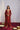 Cherry Red Kurta Set with Embroidered neckline