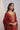Cherry Red Kurta Set with Embroidered neckline closeview