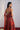 Cherry Red Printed Anarkali set backview